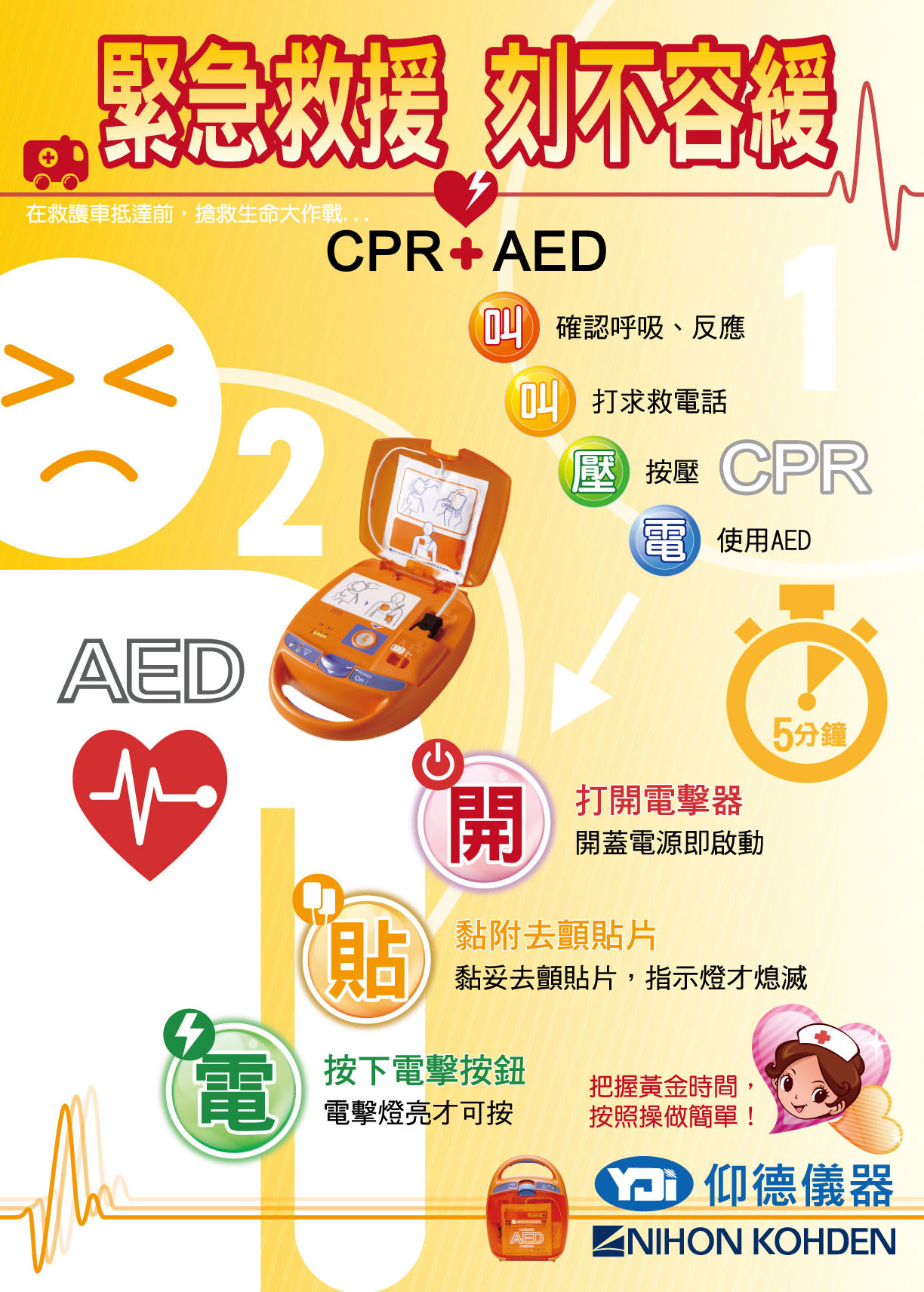 緊急救援，刻不容緩！ - AED創意廣告海報設計大賽